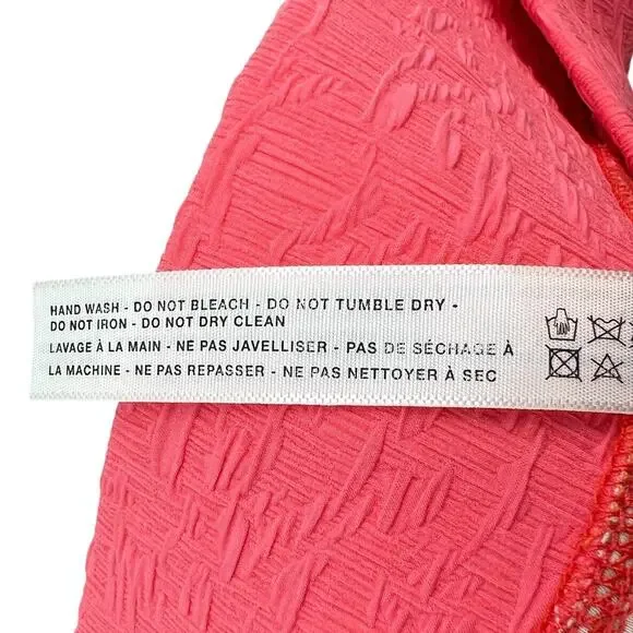 Free People free-est Dylan Lurex‎ High-Waist Bikini Bottom Coral Pink Size XL